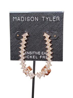 Madison Tyler Rhinestone Goldtone Crawler Pierced Earrings
